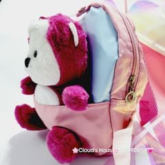 Balo Gấu Dâu Lotso Vải dù Gấu Bông nổi