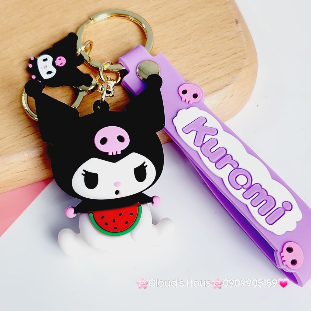 Móc Khóa Kuromi Đen & Tím