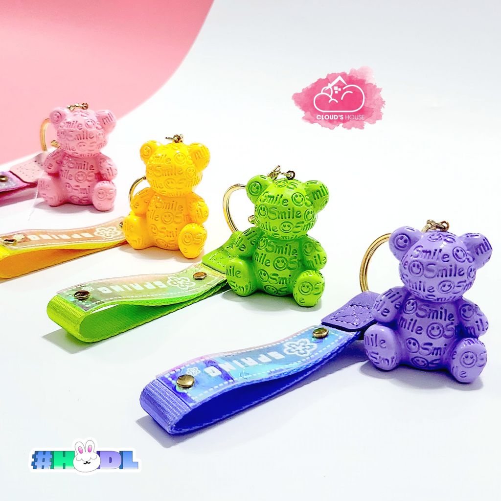 Móc Khóa Gấu kẹo bóng Smile Spring