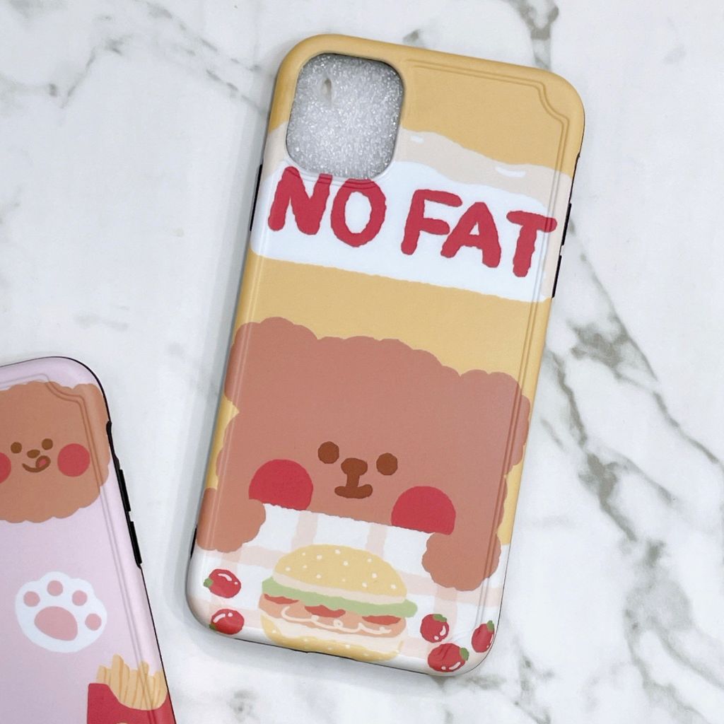 Case Ốp điện thoại iPhone Gấu nâu Nhám tron Form vuông iPhone 7/8/X/Xs/11/12/Plus/Max/Pro/Promax