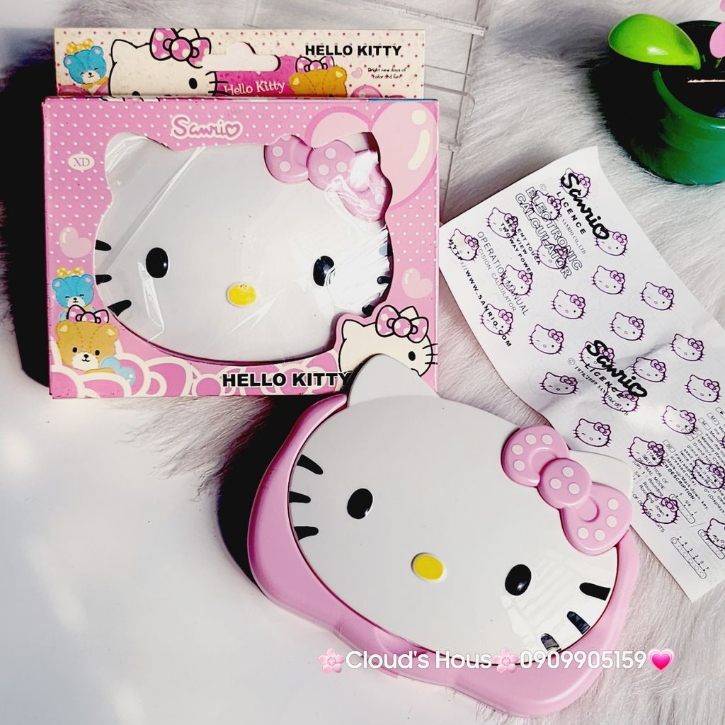 Máy Tính Hello Kitty Gấp Gọn Kèm Lược Gương XD-1104A