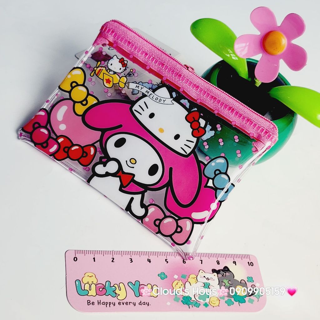 BÓP Ví Mini Trong Suốt In Hình Kute Sanrio Chính Hãng
