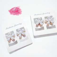 Kẹp tóc Hoa Đá Bling Bling - Ngọc Trai