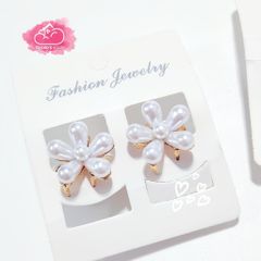 Kẹp tóc Hoa Đá Bling Bling - Ngọc Trai