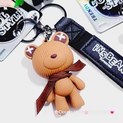 Móc Khóa Gấu Sọc Đeo Khăn InsBear