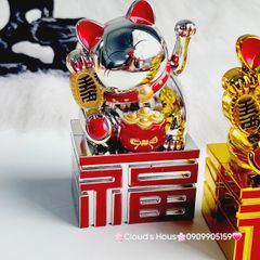 MÈO THẦN TÀI Đế Chữ Tàu - Mèo May Mắn - TẾT Size Nhỏ