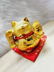 Mèo may mắn Mạ vàng Để bàn - TẾT