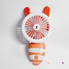 Quạt Cầm Tay Mini Thân Sọc Tai Gấu Tai Thỏ Tai Mèo