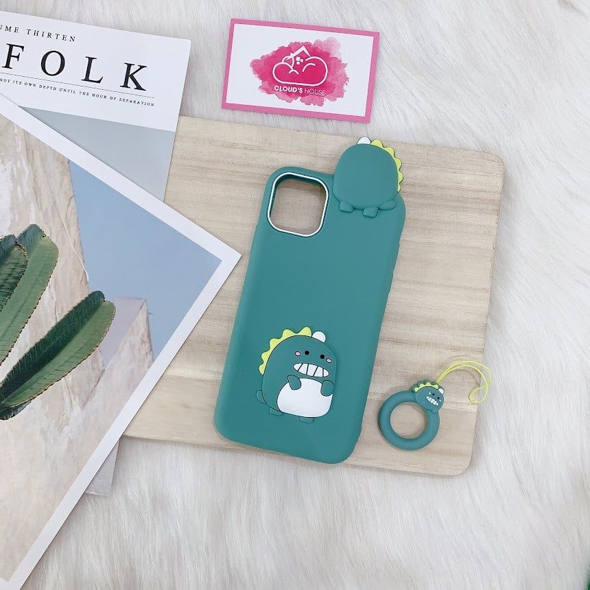 Case Ốp điện thoại iPhone SU DẺO Khủng long Xanh iPhone 7+/8+/X/XSM/11/12/Pro/Promax
