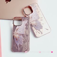 Case Ốp điện thoại iPhone Con Bướm Butterfly Hologram Nền Hồng iPhone 11/12/13/14/15/Pro/Promax