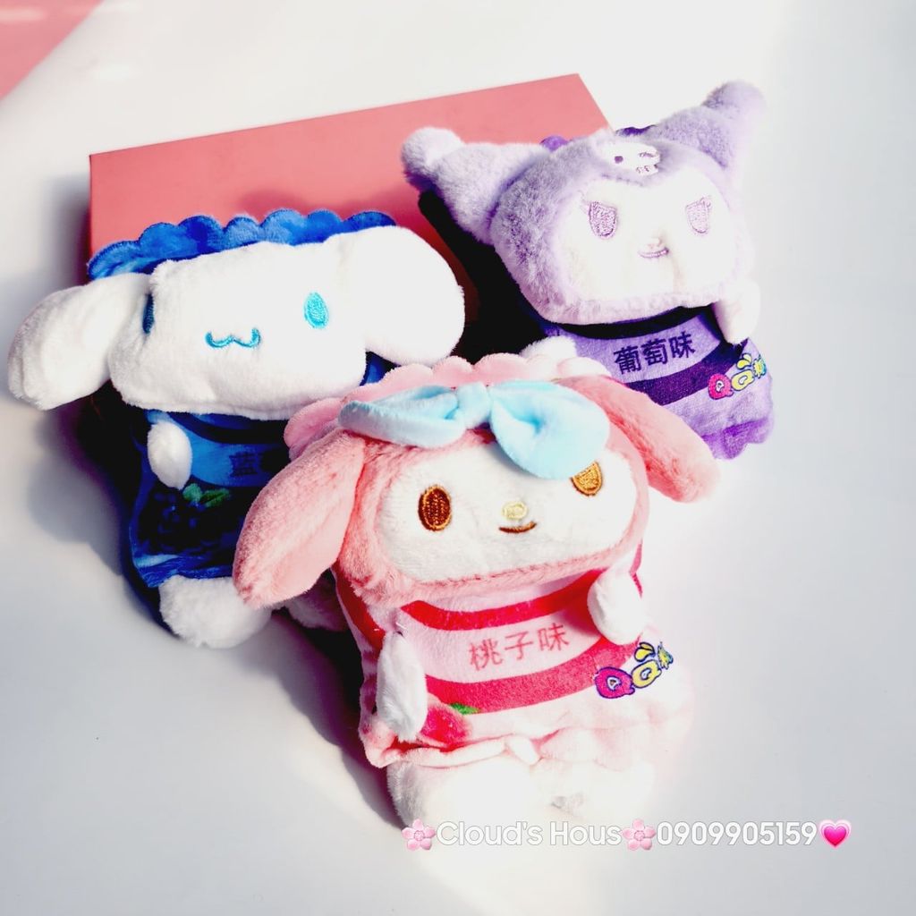 Móc Khóa Gấu Bông Gói Bánh Kuromi Melody Cinnamoroll