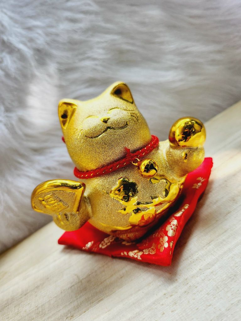 Mèo may mắn Mạ vàng Để bàn - TẾT