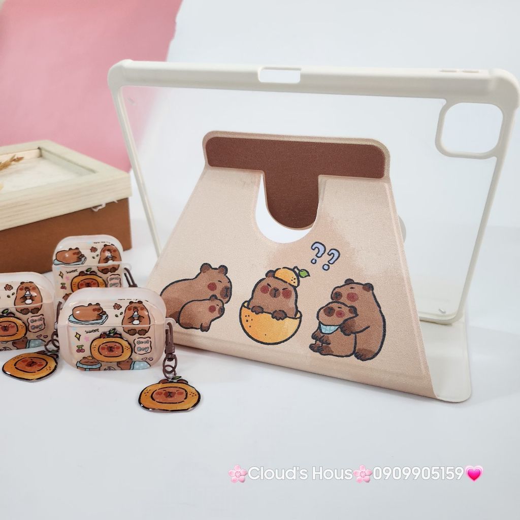 Case Ốp Bao da iPad Chuột Capybara iPad 9.7/10/10.2/10.5/10.9/11/12.9inch