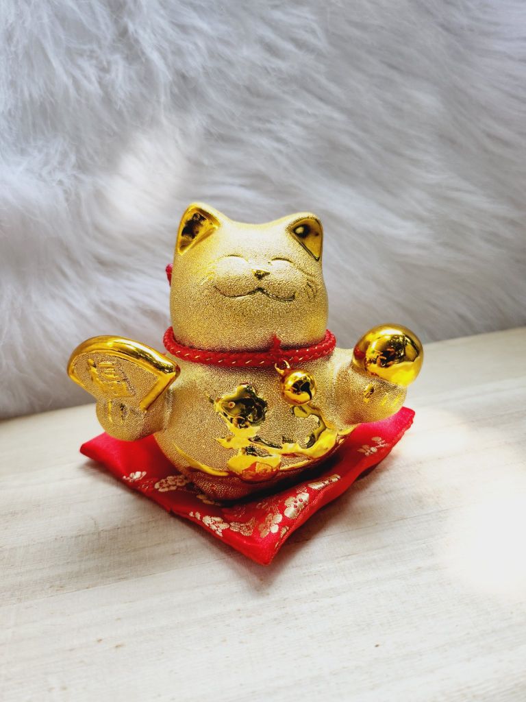 Mèo may mắn Mạ vàng Để bàn - TẾT