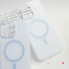 Case Ốp điện thoại iPhone Trong Nhám Magsafe Xanh dương Pastel Zoozoo Case iPhone 12/13/14/15/Pro/Promax