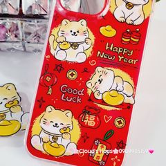 Case Ốp điện thoại iPhone Mèo May Mắn Good Luck Tết Kèm Popsocket Nam Châm iPhone 11/12/13/14/15/Pro/Promax
