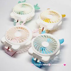 Mini Fan - Quạt Cầm Tay Có Tai Sừng Nhiều màu