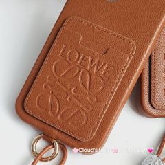 Case Ốp điện thoại iPhone Da LOEWE Đựng Card kèm dây đeo iPhone 11/12/13/14/Pro/Promax