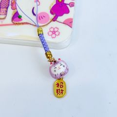 Móc Điện Thoại Móc Túi Phụ Kiện Đẹp Mèo Thần Tài Mini chất liệu sứ