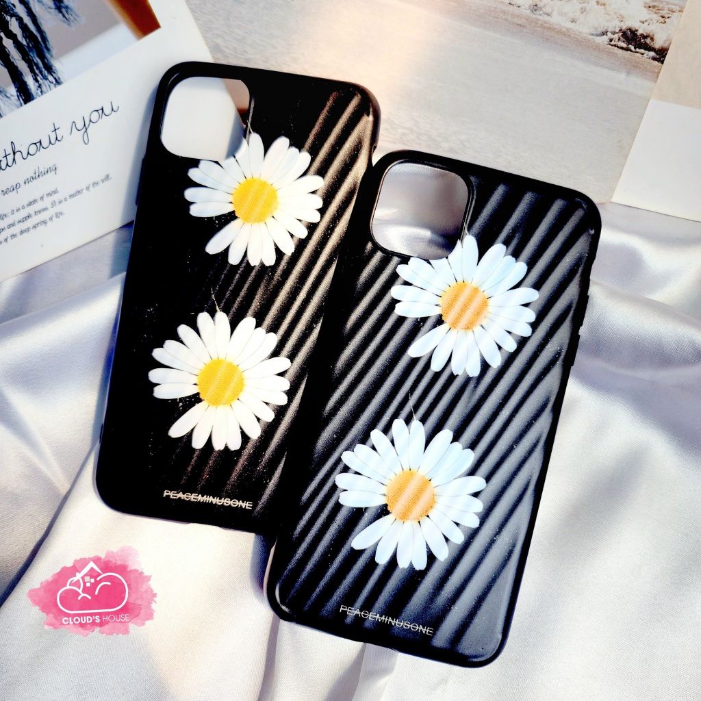 Case Ốp điện thoại Hoa Cúc Nhám Đen Có Vân Iphone 11promax