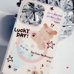 Case Ốp điện thoại iPhone Gấu Lucky Day có Magsafe iPhone 11/12/13/14/15/Pro/Promax