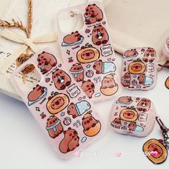 Case Ốp điện thoại iPhone Chuột Capybara 3D Bóng Kute iPhone 12/13/14/15/Pro/Promax