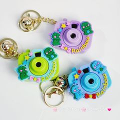 Móc Khóa Máy Ảnh Khủng Long Rainbow Có đèn
