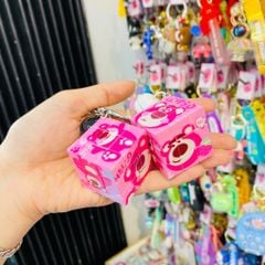 Móc khóa Gấu dâu Lotso Rubik có chuông