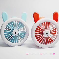 Quạt Cầm Tay Mini Thân Sọc Tai Gấu Tai Thỏ Tai Mèo
