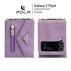 Case Ốp điện thoại Samsung Chất da lộn Kèm ví đựng tiền mini Có dây đeo Sang trọng Samsung Z Flip 3/4