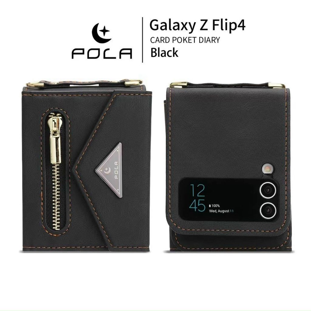 Case Ốp điện thoại Samsung Chất da lộn Kèm ví đựng tiền mini Có dây đeo Sang trọng Samsung Z Flip 3/4
