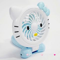 Mini Fan - Quạt Cầm Tay Hello Kitty Xanh dương