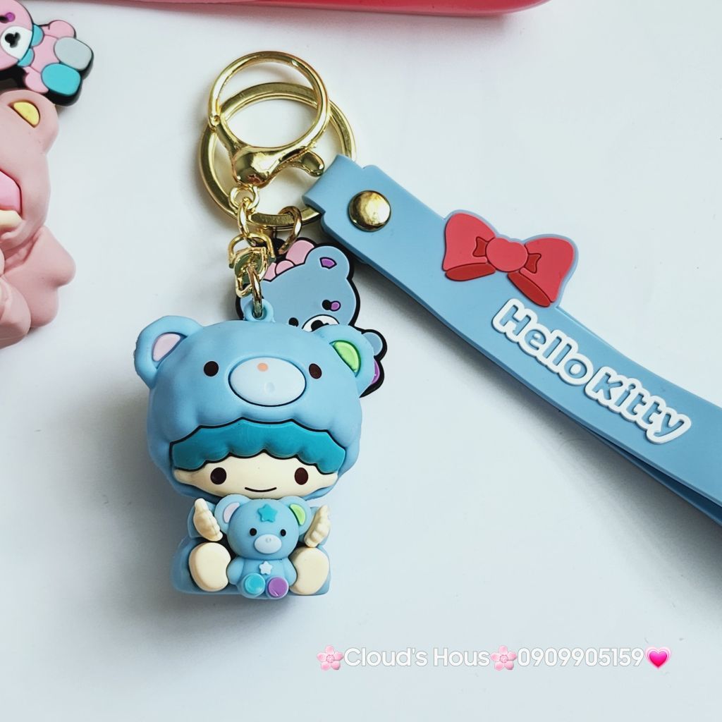 Móc Khóa Tình Mẫu Tử Đầu Xù Hello Kitty