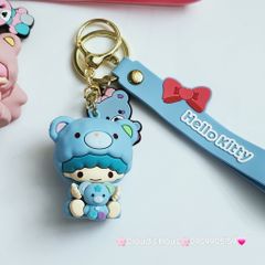 Móc Khóa Tình Mẫu Tử Đầu Xù Hello Kitty