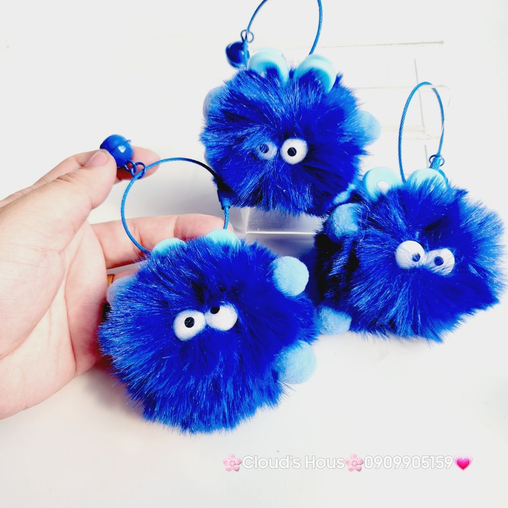 Móc Khóa Cục Bông Monster  Nhiều Màu Dễ Thương