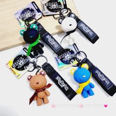 Móc Khóa Gấu Sọc Đeo Khăn InsBear