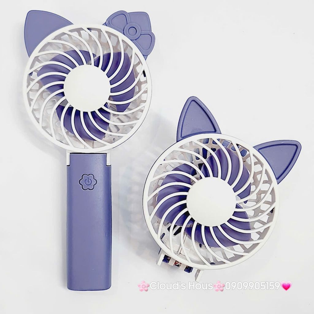 Quạt Cầm Tay - Để Bàn Tai Mèo Gập Được Đầu