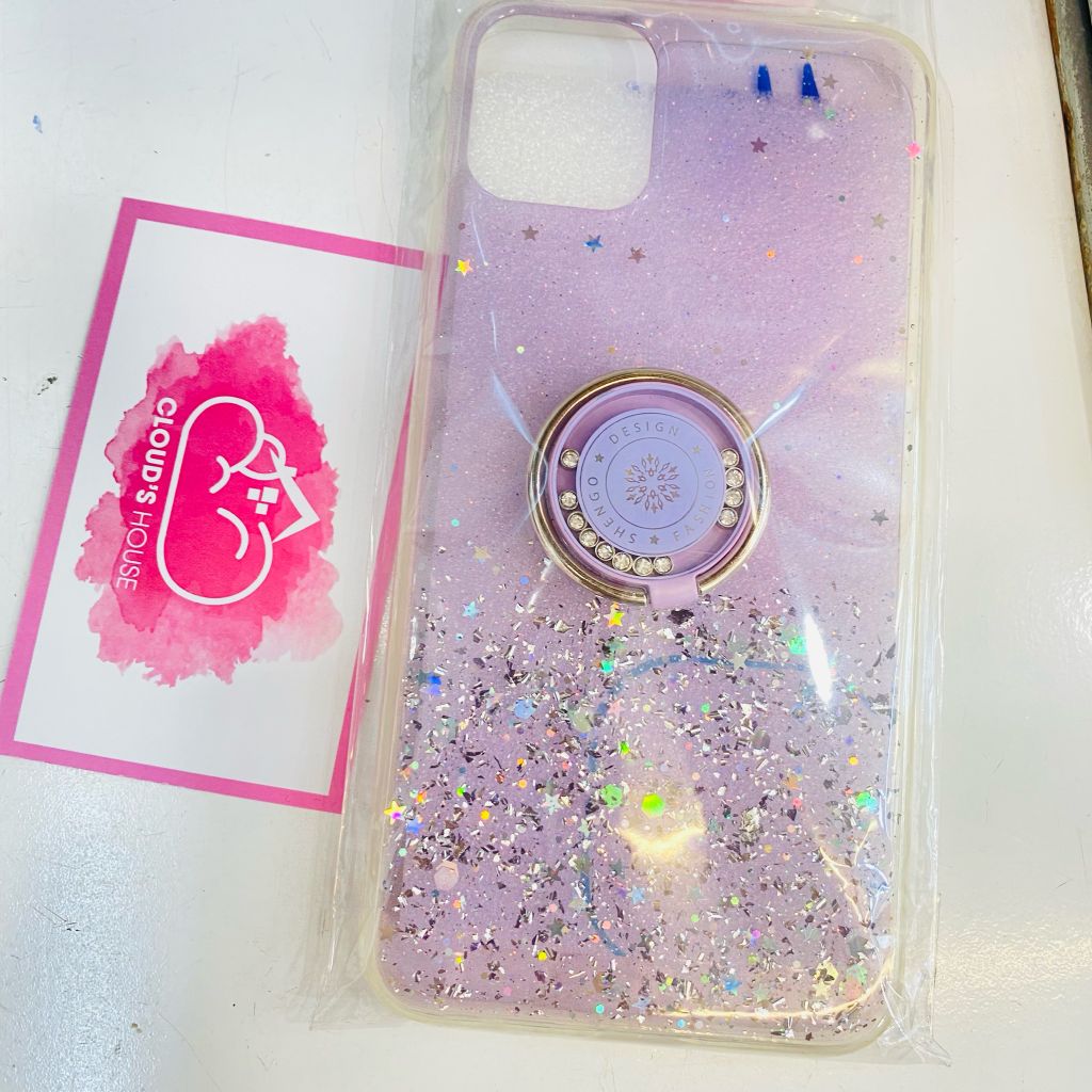 Case Ốp điện thoại iPhone Bling Bling Kim Tuyến Trong kèm Popsocket