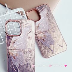 Case Ốp điện thoại iPhone Con Bướm Butterfly Hologram Nền Hồng iPhone 11/12/13/14/15/Pro/Promax