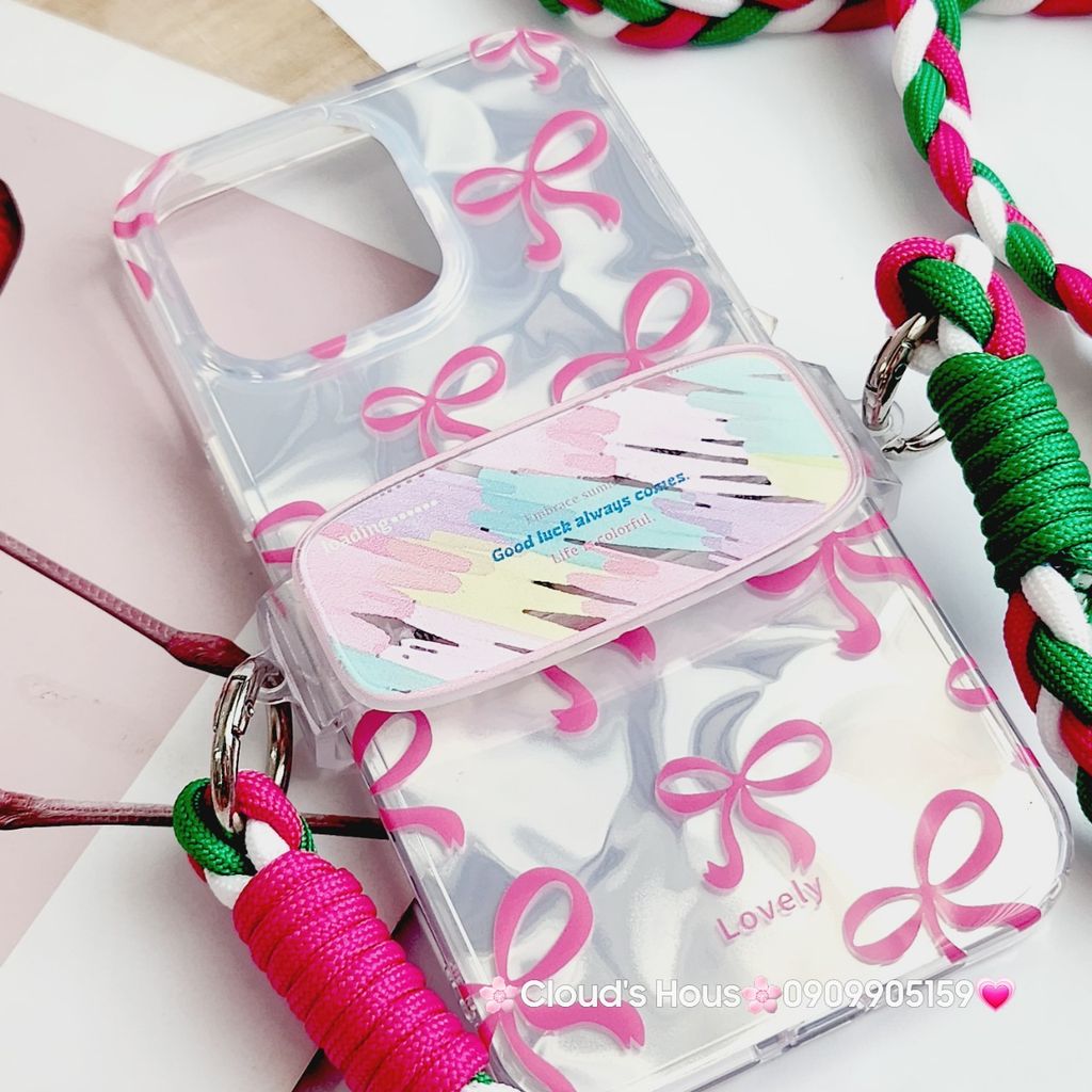 Dây Dù ĐEO chéo kèm thanh KẸP giữ điện thoại hoạt hình kute