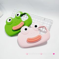 Case Ốp điện thoại iPhone Su dẻo Ếch Môi Dày 3D Nổi Xanh & Hồng iPhone 11/12/13/14/15/Pro/Promax