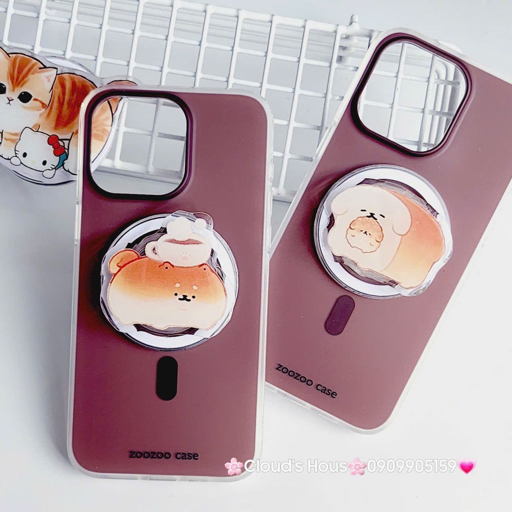 Case Ốp điện thoại iPhone Trong Nhám Magsafe Nâu Zoozoo Case iPhone 12/13/14/15/Pro/Promax