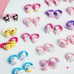 Cột tóc Charm to Kuromi Cinnamoroll Melody Flan (cặp)
