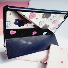 Case Ốp Bao da iPad Mèo Đen Cute Lovely Lưng Gương iPad 9.7/10/10.2/10.5/10.9/11/12.9inch