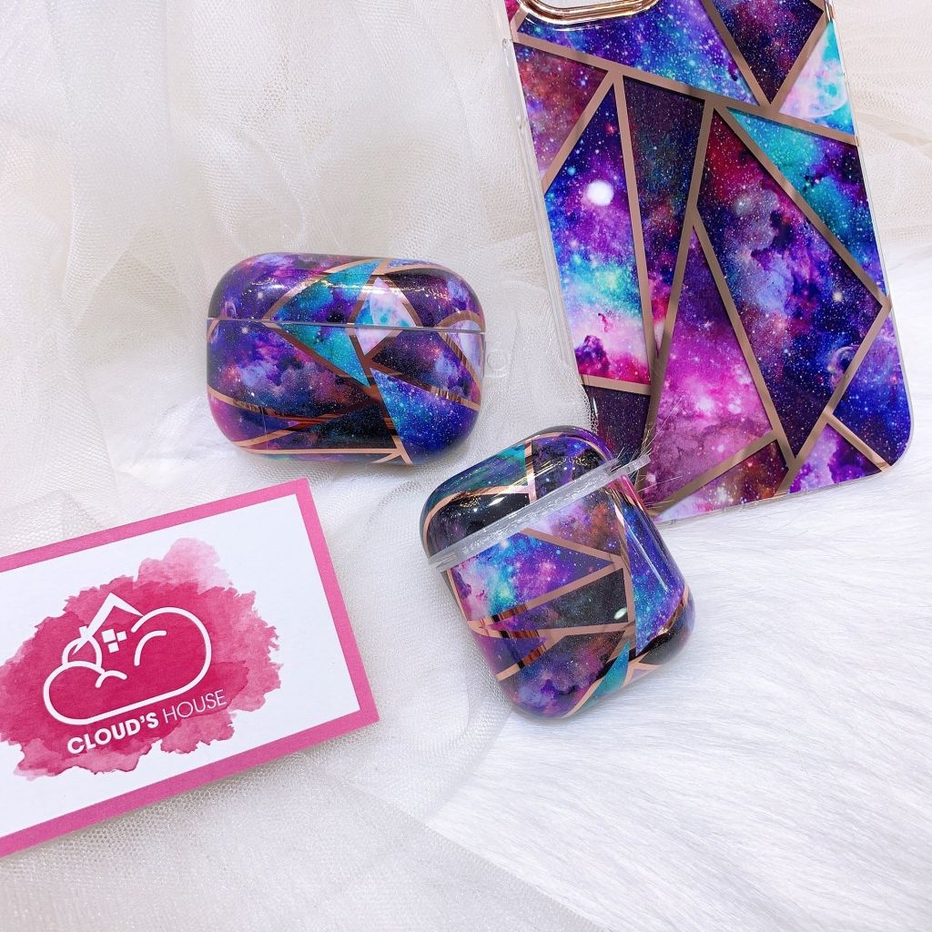 COVER AIRPOD Màu Galaxy hologram Form Tròn Cover Case Vỏ bảo vệ Airpod Màu Galaxy hologram   Airpod 1/2/3/Pro/Pro2