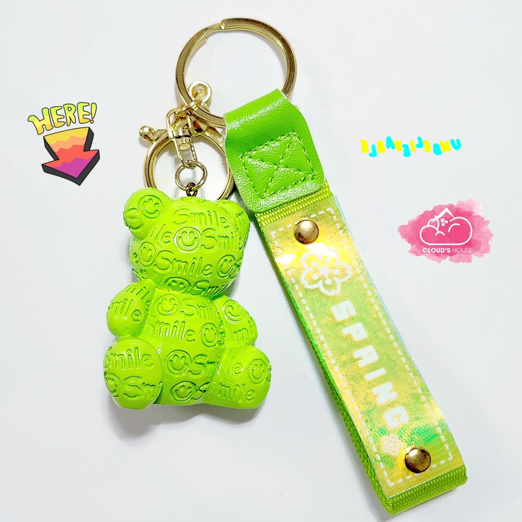 Móc Khóa Gấu kẹo bóng Smile Spring