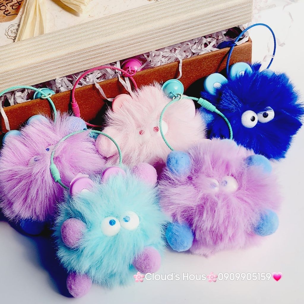 Móc Khóa Cục Bông Monster  Nhiều Màu Dễ Thương