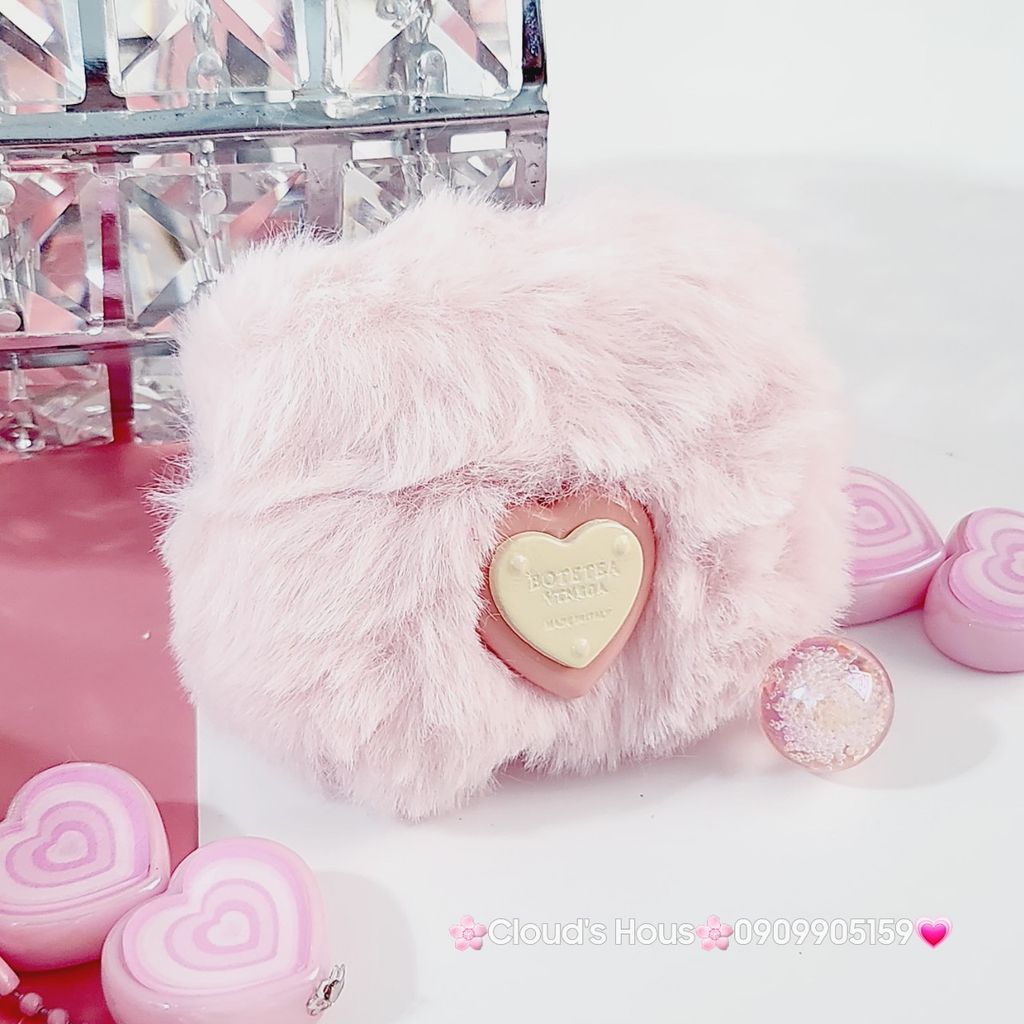 Cover Case Vỏ bảo vệ Airpod Lông Hồng trái Tim kèm móc khóa Airpod 1/2/3/Pro/Pro2