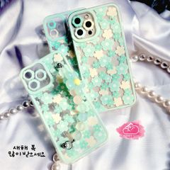 Case Ốp điện thoại Iphone Trong Hoạ Tiết Hoa Xanh Nhỏ iPhone 11/12/13/14/Plus/Pro/Promax