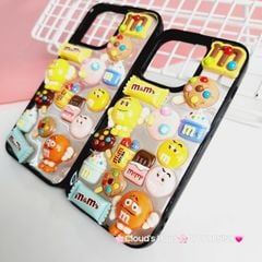 Case Ốp điện thoại iPhone Trong Icon Nổi Kẹo M&M Khổng Lồ iPhone 12/13/14/15/Pro/Promax